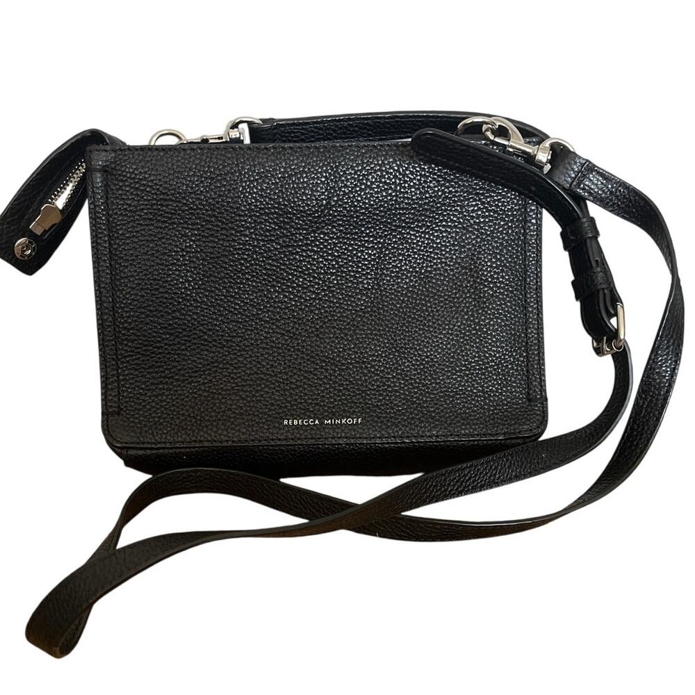 Rebecca Minkoff Regan‎ Crossbody Bag in Pebbled Black Leather